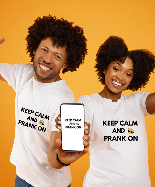 Keep Calm and Prank On – Funny April Fools' Day T-Shirt – Unisex Cotton Tee for Jokers & Tricksters